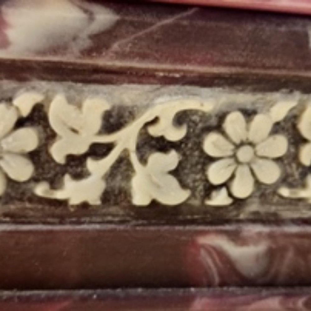 VTG Large Somans Jewelry box Genuine Incolay Stone  made USA - Picture 14 of 16